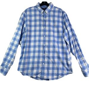 Vineyard Vines Shirt Men's L Slim Fit Whale Shirt Blue Plaid Cotton Preppy
